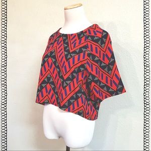 NWT Geometric Pattern Crop Top - Night Out